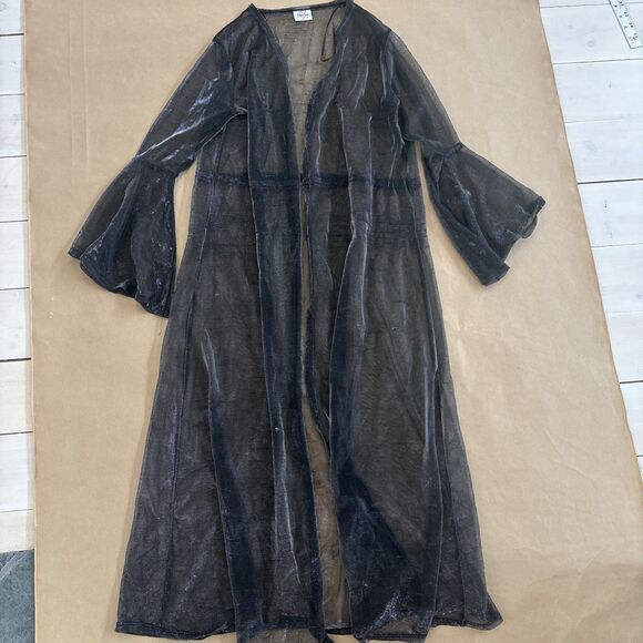 Impulsive Black Metallic Cover Up Size Medium Festival Rave Wear - Picture 1 of 7